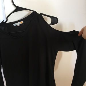 C&C Black cold shoulder sweater
